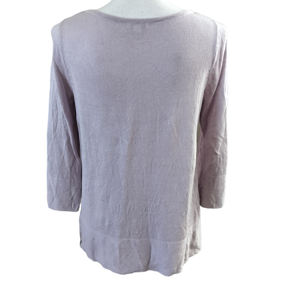 J Jill Size SP PS Small Petite Linen Modal Sweater Lavender Boat Neck - Picture 2 of 5